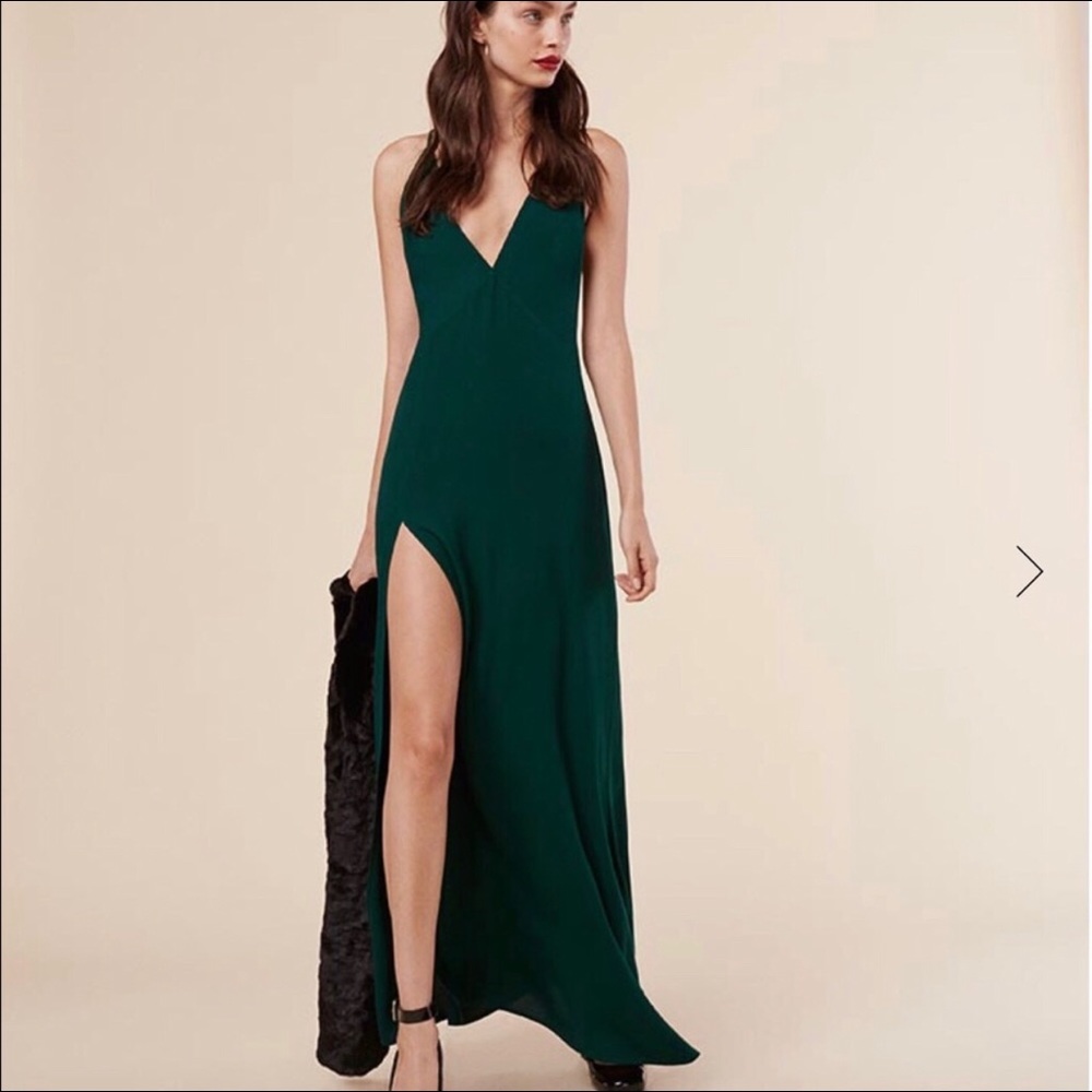 Reformation Estelle Dress in Emerald - EUC ✨